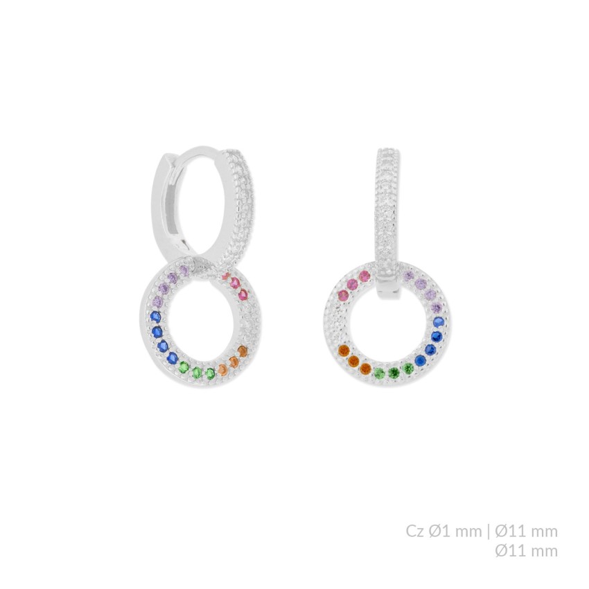 Pendientes de Plata de Ley y circonitas