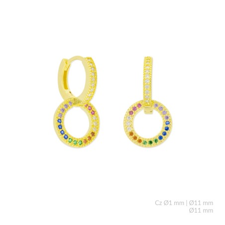 Pendientes de Plata de Ley y circonitas