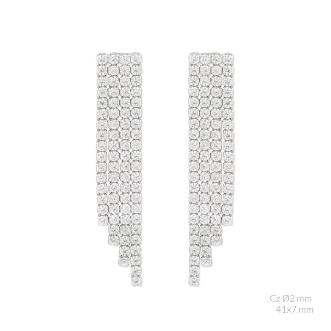 Pendientes de Plata de Ley con circonitas