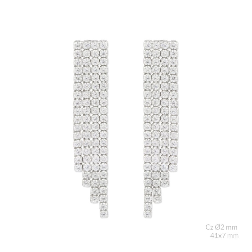 Pendientes de Plata de Ley con circonitas