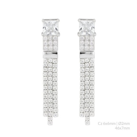 Pendientes de Plata de Ley con circonitas