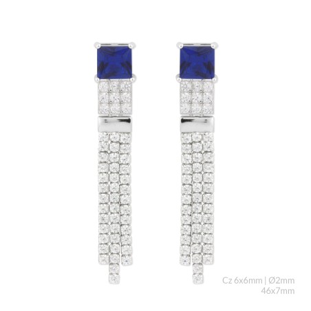 Pendientes de Plata de Ley con circonitas