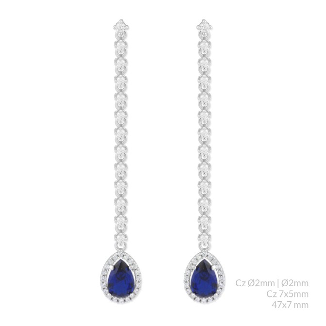 Pendientes de Plata de Ley con circonitas