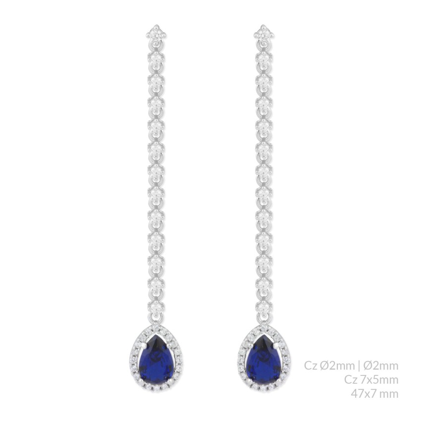 Pendientes de Plata de Ley con circonitas