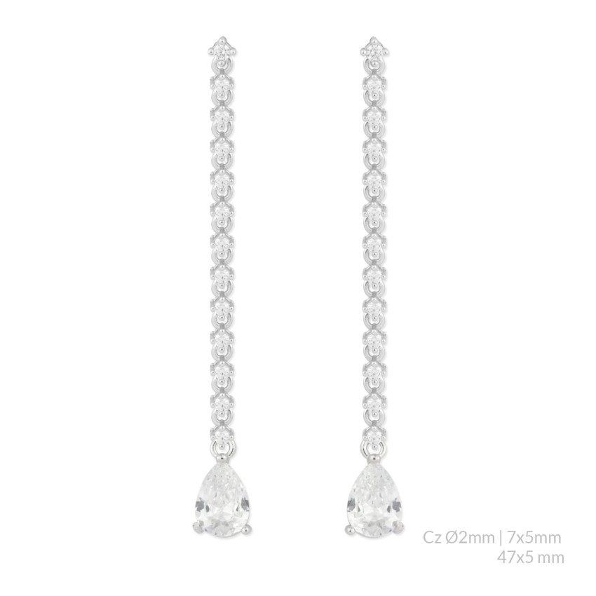 Pendientes de Plata de Ley con circonitas