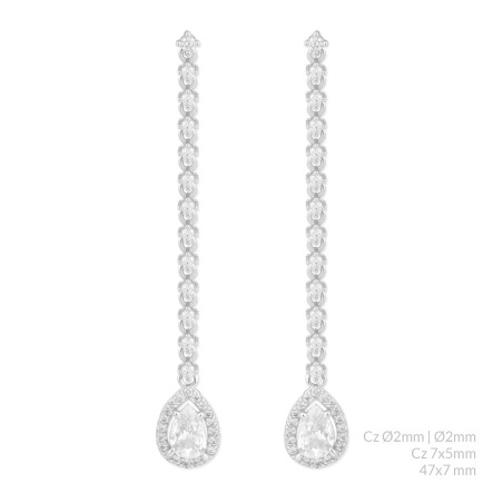 Pendientes de Plata de Ley con circonitas