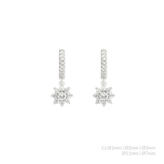 Pendientes de Plata de Ley con circonitas