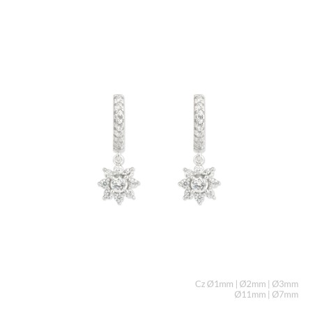 Pendientes de Plata de Ley con circonitas