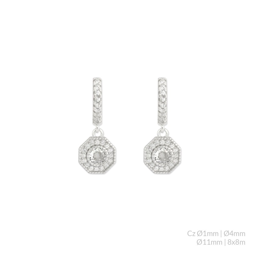 Pendientes de Plata de Ley con circonitas