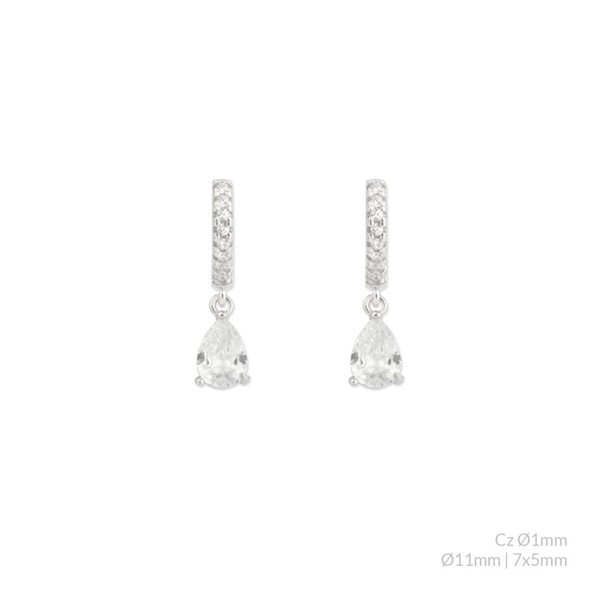 Pendientes de Plata de Ley con circonitas