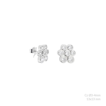 Pendientes de Plata de Ley con circonitas
