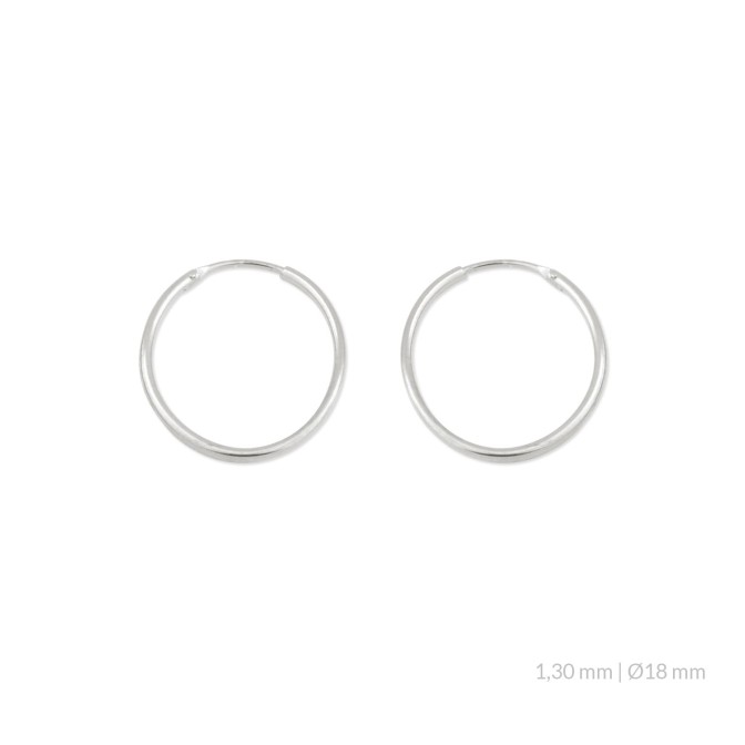 Pendientes de Plata de Ley | Ø18 mm