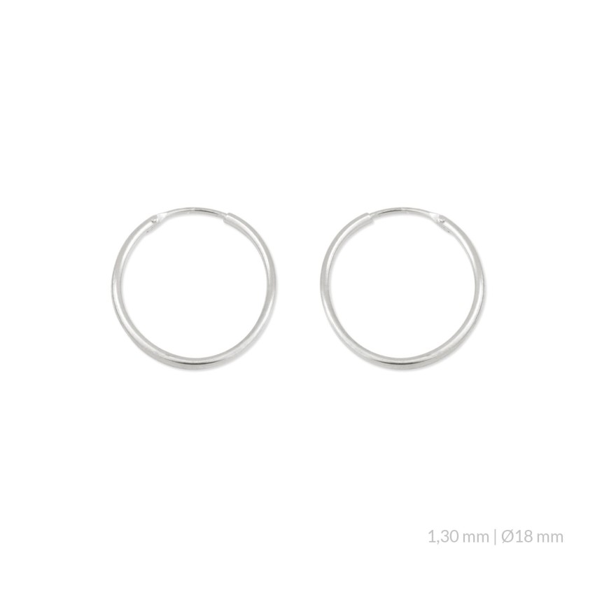 Pendientes de Plata de Ley | Ø18 mm