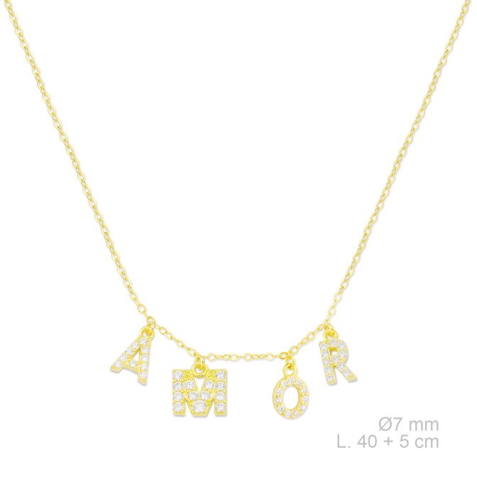 Gargantilla de Plata de Ley con circonitas