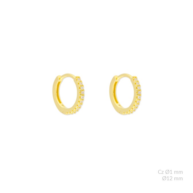 Aros de Plata de Ley y circonita | Ø12mm