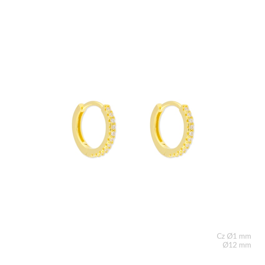 Aros de Plata de Ley y circonita | Ø12mm