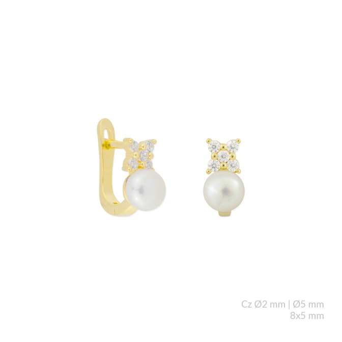 Pendientes de Plata de Ley con circonitas