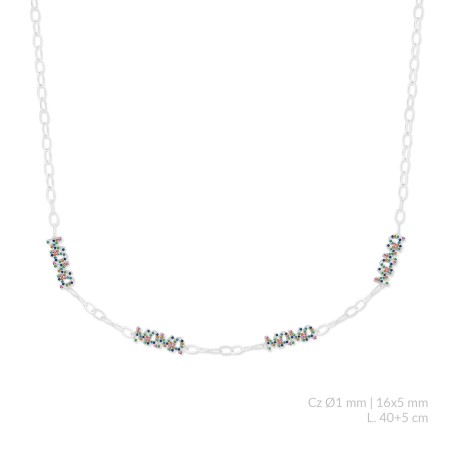 Gargantilla de Plata de Ley con circonitas