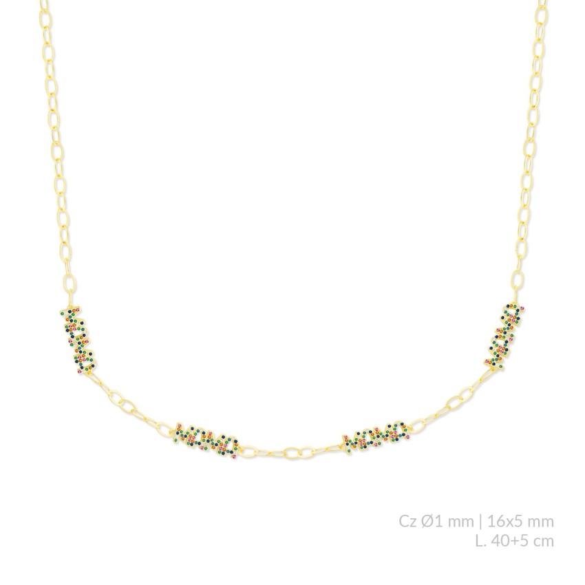 Gargantilla de Plata de Ley con circonitas