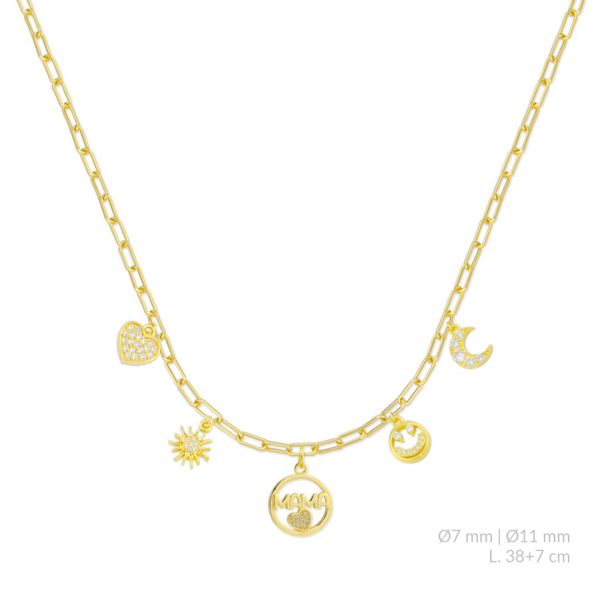 Gargantilla de Plata de Ley con circonitas