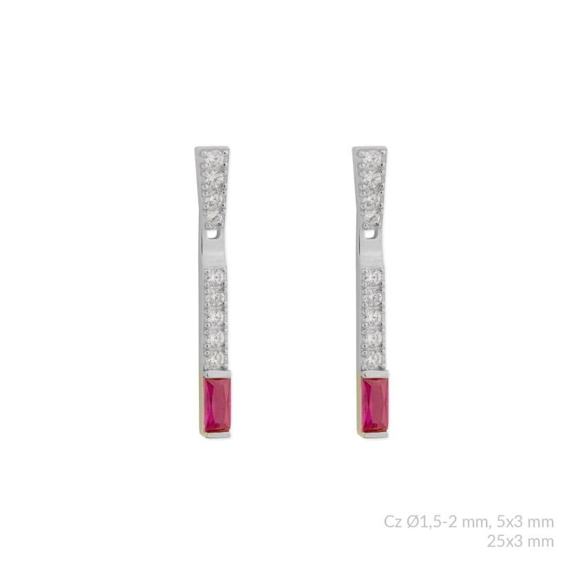 Pendientes de Plata de Ley con circonitas