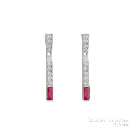 Pendientes de Plata de Ley con circonitas