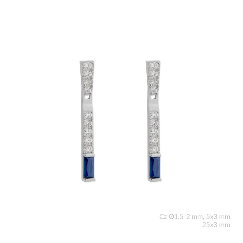 Pendientes de Plata de Ley con circonitas