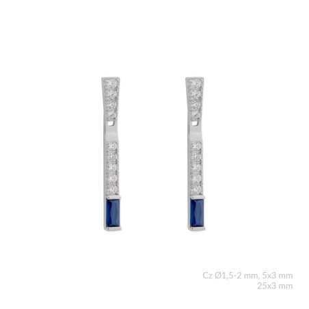 Pendientes de Plata de Ley con circonitas