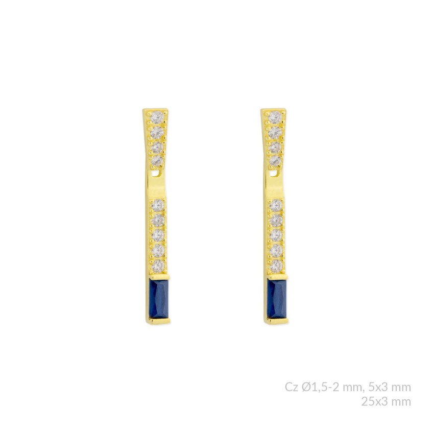 Pendientes de Plata de Ley con circonitas