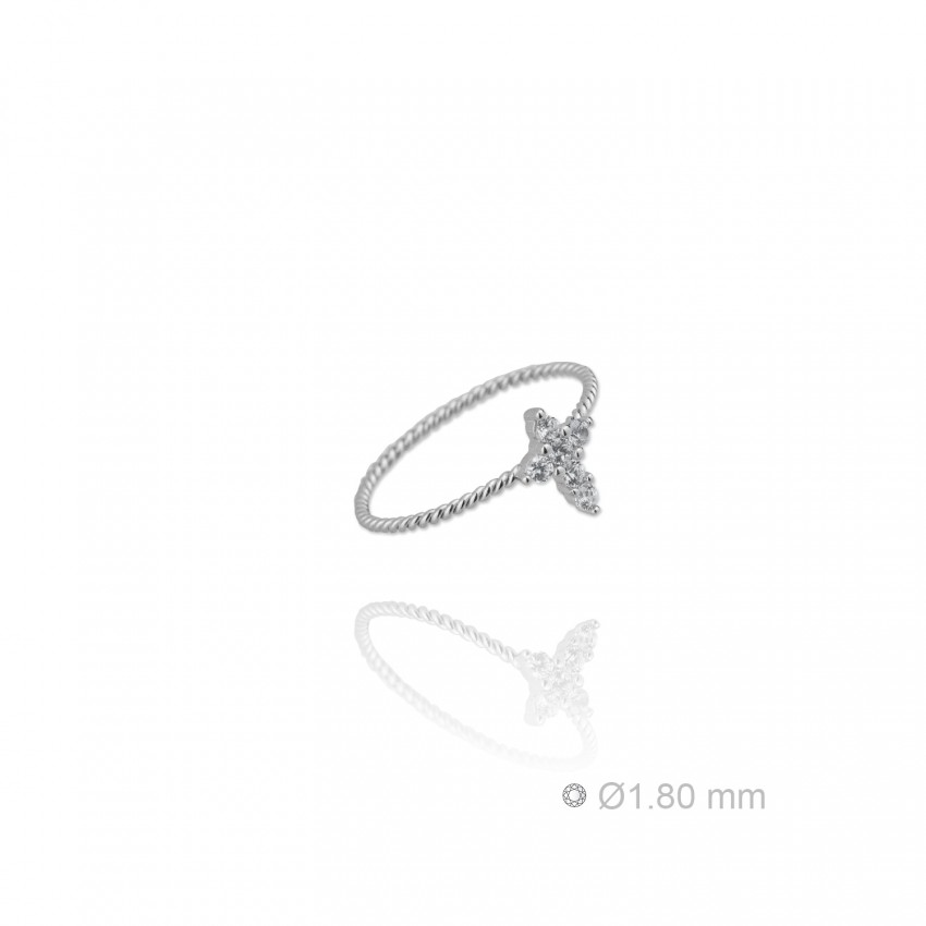 Sortija de Plata de Ley y circonita