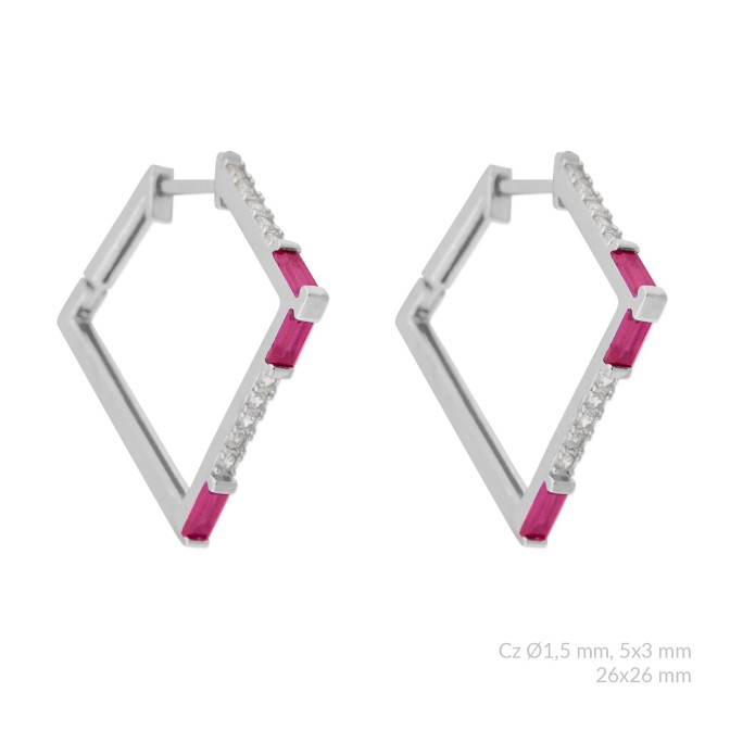 Pendientes de Plata de Ley con circonitas