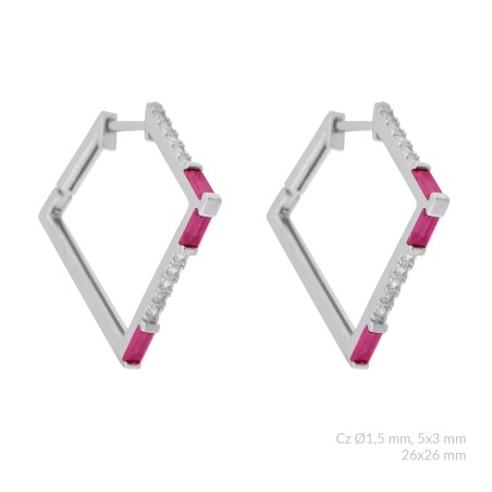 Pendientes de Plata de Ley con circonitas