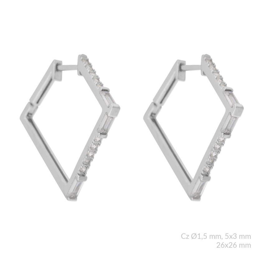 Pendientes de Plata de Ley con circonitas