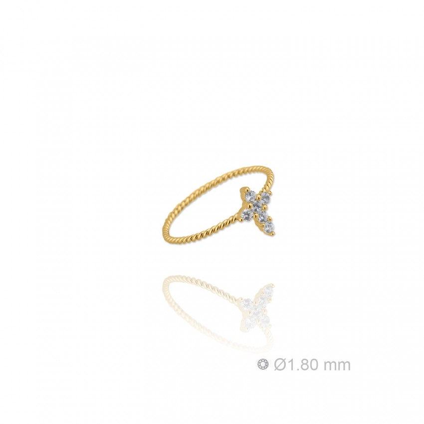 Sortija de Plata de Ley y circonita