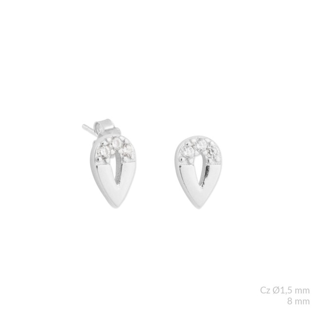 Pendientes de Plata de Ley con circonitas