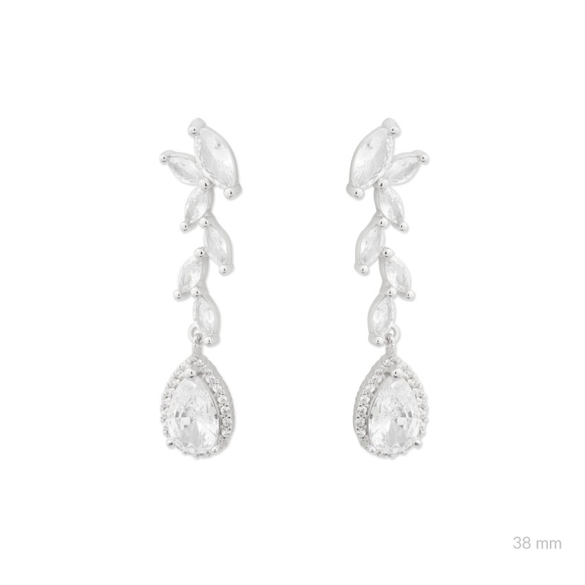 Pendientes de Plata de Ley con circonitas