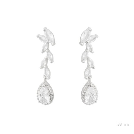 Pendientes de Plata de Ley con circonitas