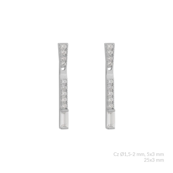 Pendientes de Plata de Ley con circonitas