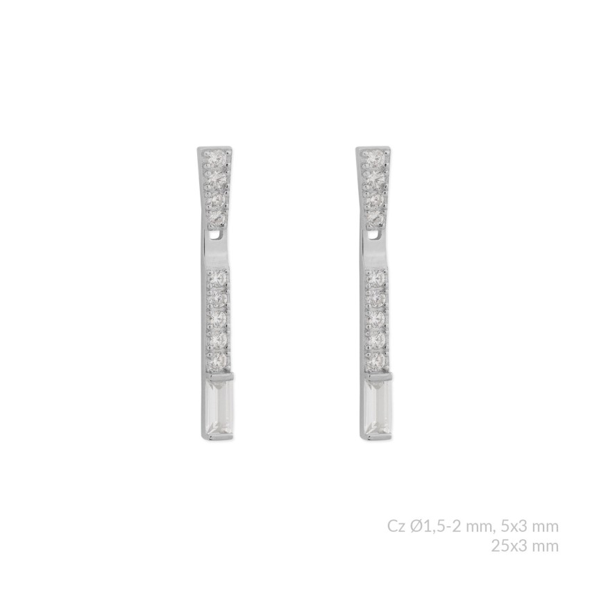 Pendientes de Plata de Ley con circonitas