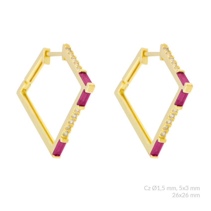 Pendientes de Plata de Ley con circonitas