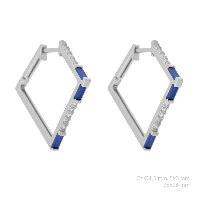 Pendientes de Plata de Ley con circonitas