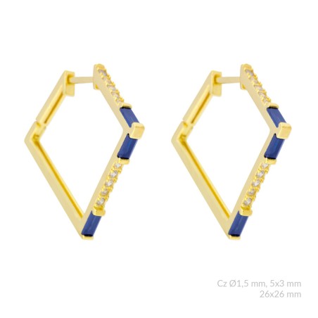 Pendientes de Plata de Ley con circonitas