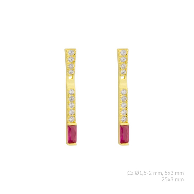 Pendientes de Plata de Ley con circonitas