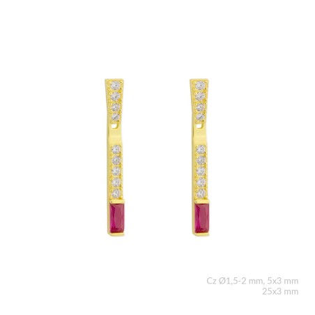 Pendientes de Plata de Ley con circonitas