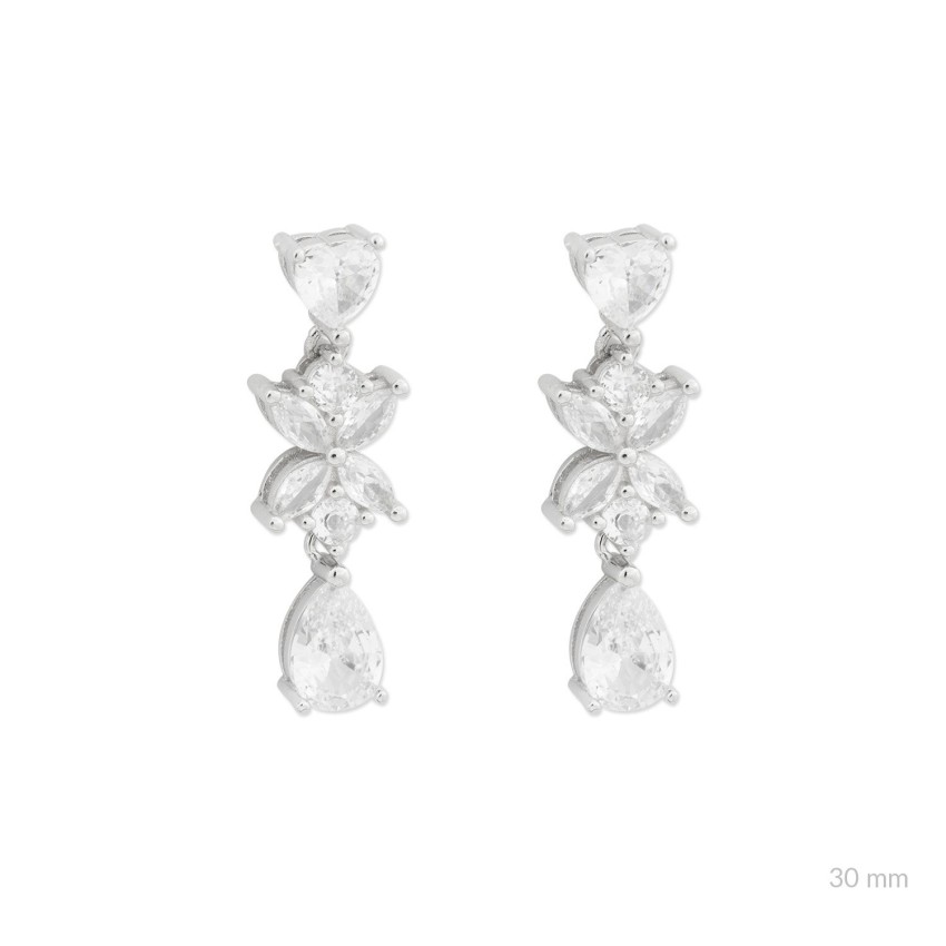 Pendientes de Plata de Ley con circonitas