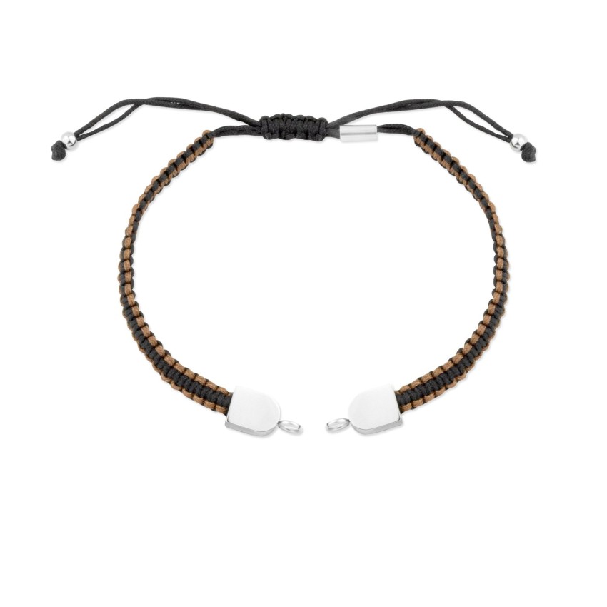 Cuerpo de macramé marrón/camel con terminales de acero