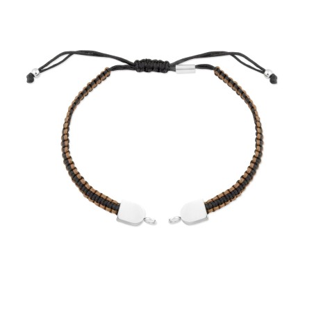 Cuerpo de macramé marrón/camel con terminales de acero