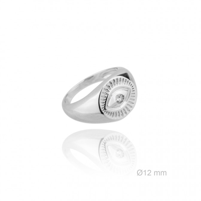 Sortija de Plata de Ley y circonita