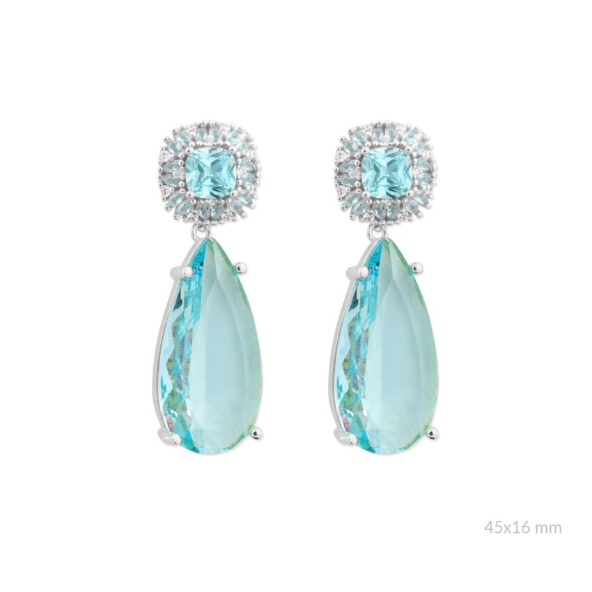 Pendientes de Plata de Ley con circonitas