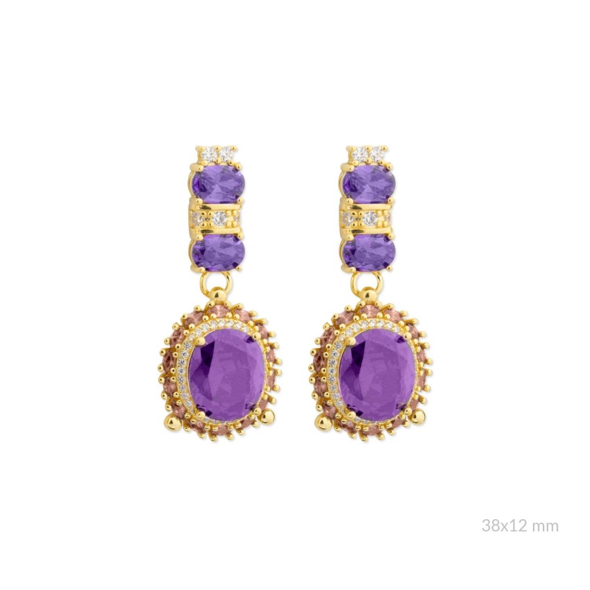 Pendientes de Plata de Ley con circonitas